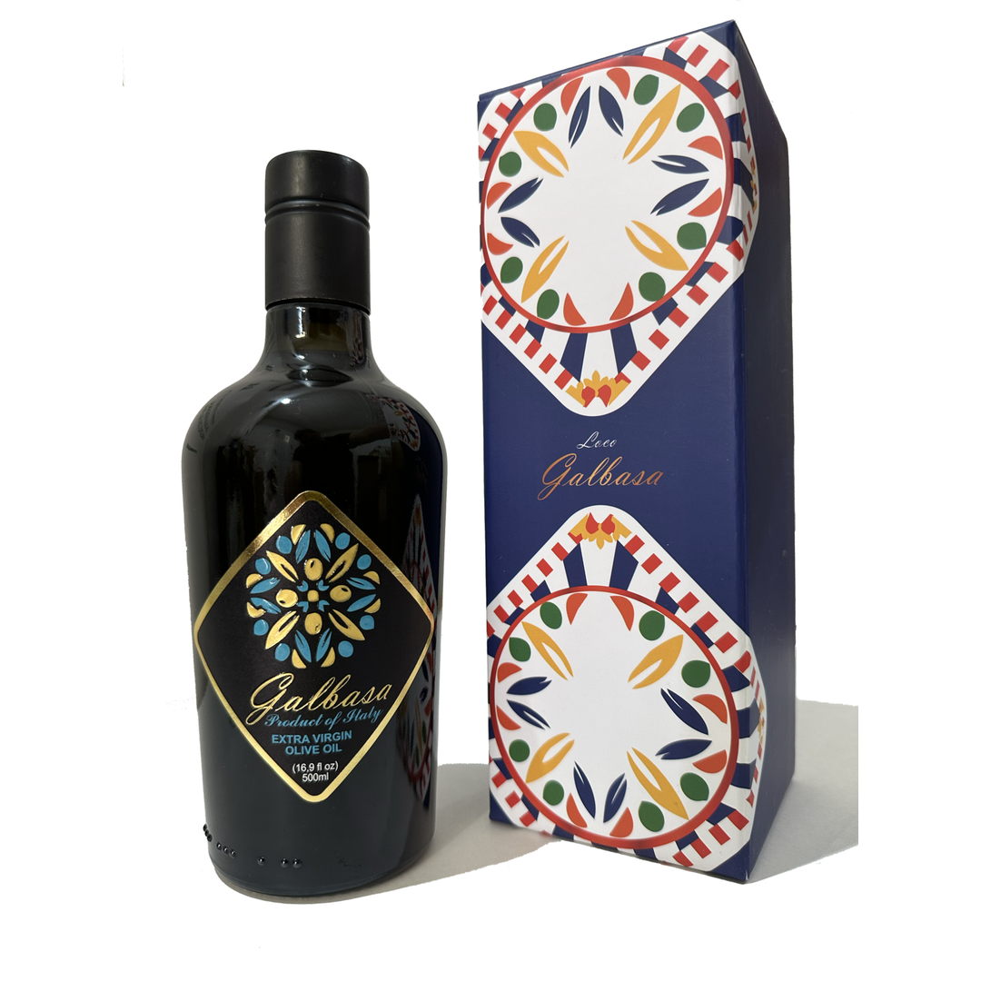 Galbasa - Organic Olive Oil from Sicily, Italy - Extra Virgin, First Cold Pressed, Early Harvest - Polyphenol Rich, Peppery Finish, No Pesticides - 16.9 fl oz