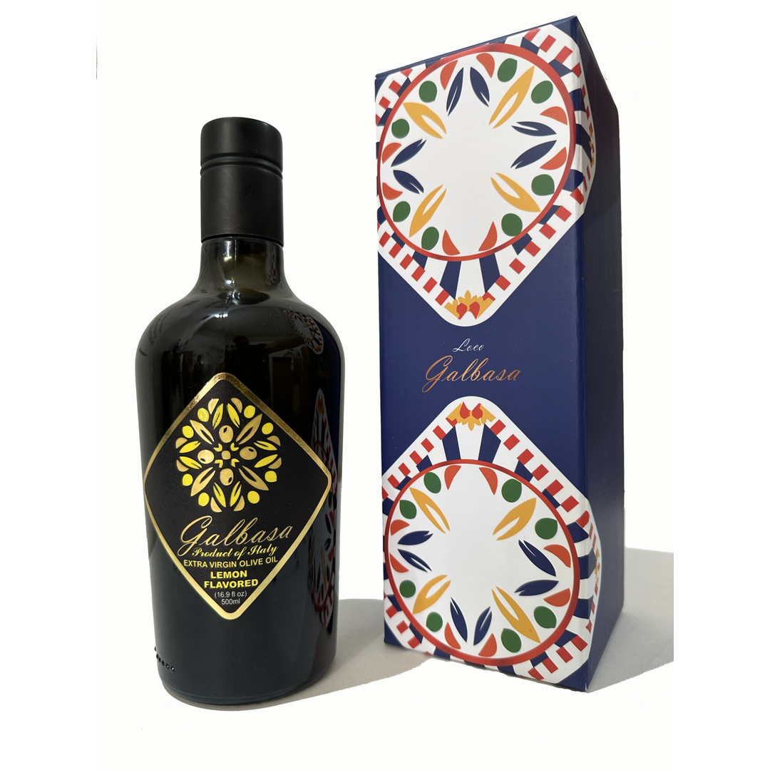 Galbasa - Organic Lemon Oil from Sicily, Italy - First Cold Pressed Extra Virgin Olive Oil and Fresh Lemons - Polyphenol Rich, No Pesticides | 16.9 fl oz